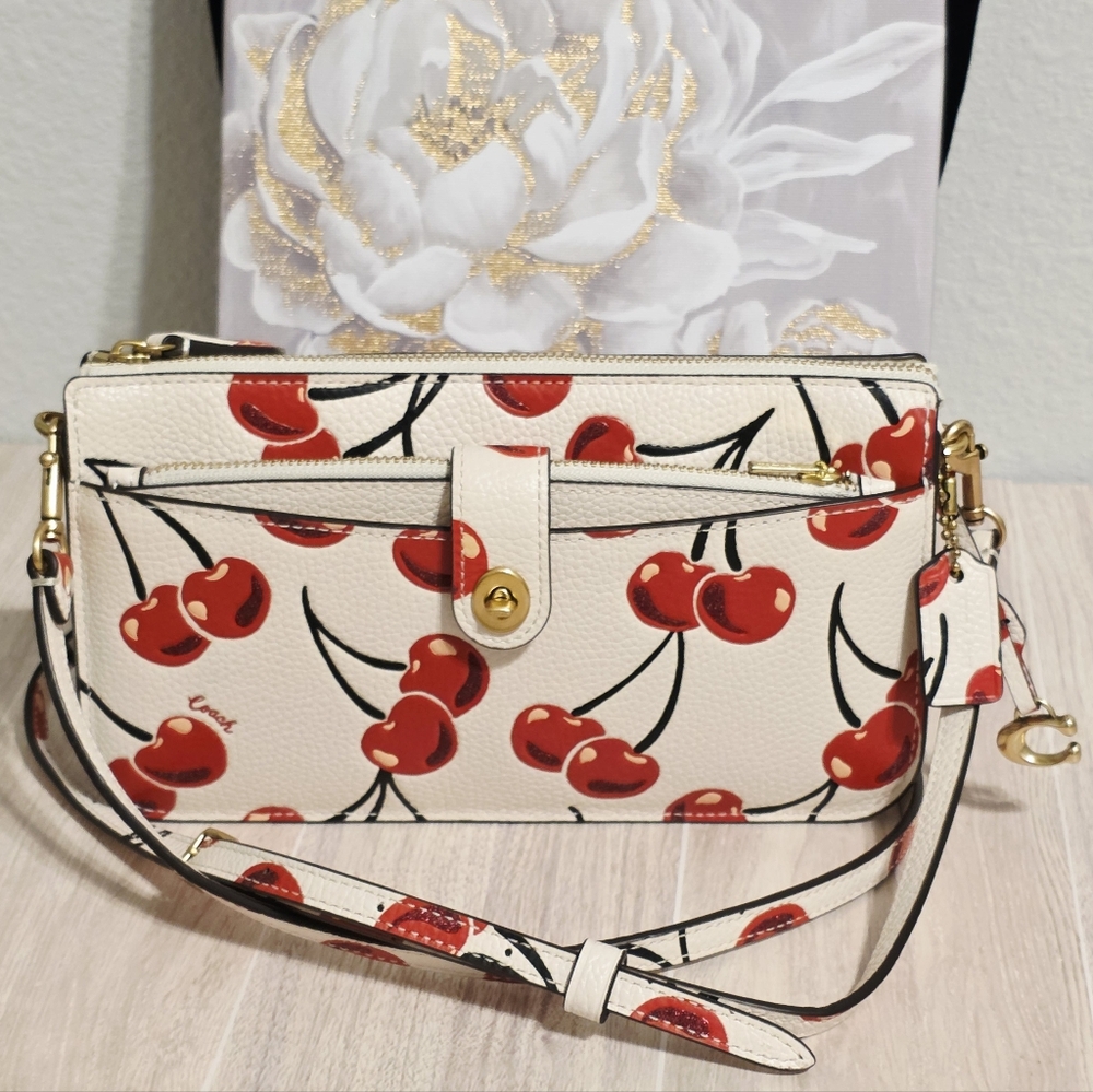 Coach Noa Pop Up Messenger Crossbody Bag With Cherry Print CA799 - Picture 5 of 16
